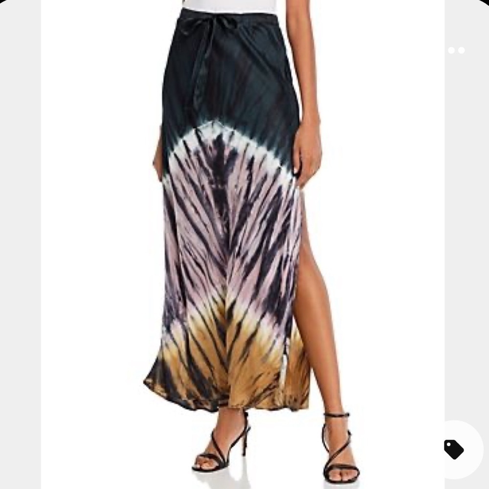 Young Fabulous & Broke Tie-Dye Maxi Skirt in Black, Mauve & Mustard